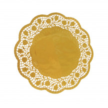 Dekoračné krajky okrúhle, zlaté Ø 30 cm [4 ks]