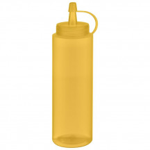 Fľaša-dávkovač-biberon 6 ks Ø 7 cm, výška: 20 cm, 490 ml, polyethylén, žltá, hrdlo: Ø 5,5 cm