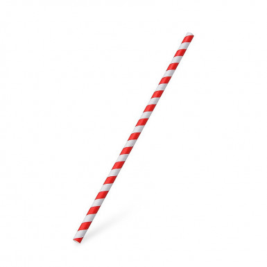Slamka papierová Špirála červená `JUMBO` Ø8mm x 25cm [100 ks]