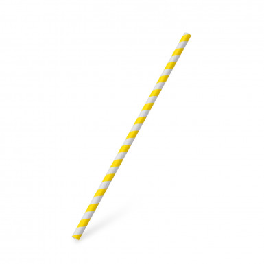 Slamka papierová JUMBO žltá špirála 25 cm, Ø 8 mm [100 ks]