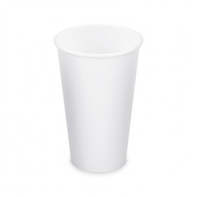 Papierový pohár biely Ø90mm 510ml `XL: 0,4L/16oz` [10 ks]
