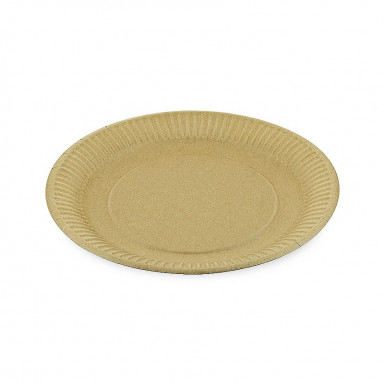 Papierový tanier (FSC Mix) nepremastiteľný kraft Ø23cm [100 ks]