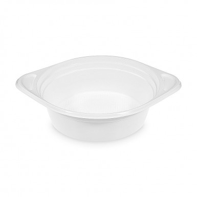 Miska (PP) s uškami biela Ø154mm 500ml [100 ks]