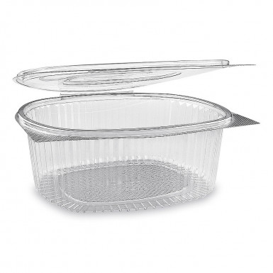 Miska (rPET) s viečkom oválna priehľadná 2000ml [50 ks]