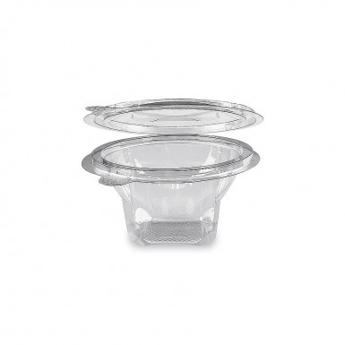 Miska (rPET) s viečkom okrúhla priehľadná 250ml [50 ks]