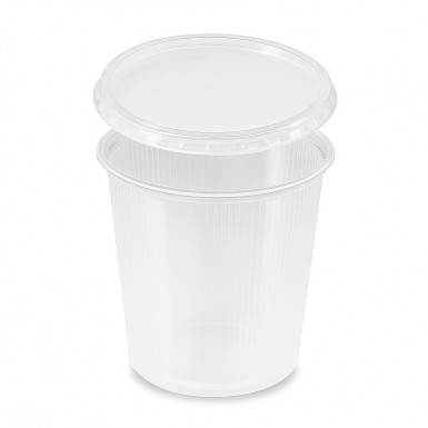 Miska (PP) okrúhla priehľadná 500ml + viečko [250 sád]