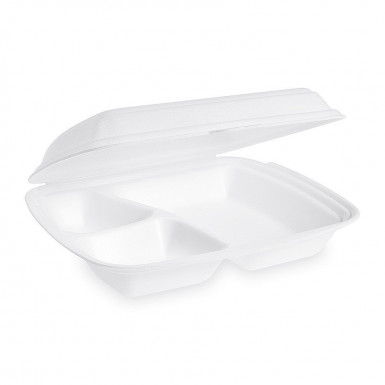 Menu box (XPS) 3dielny biely 241 x 207 x 69 mm 570ml [125 ks]