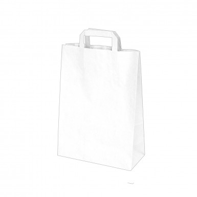 Papierová taška 22+10 x 28 cm biela [250 ks]