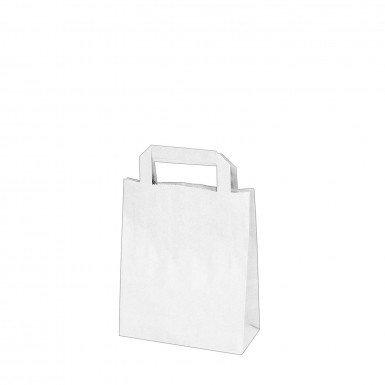 Papierová taška 18+8 x 22 cm biela [50 ks]