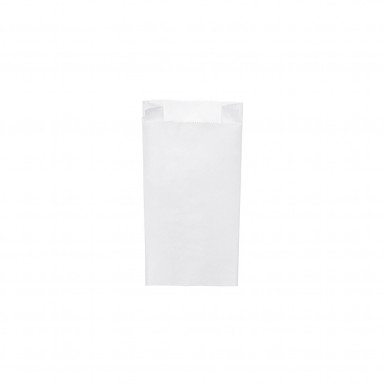 Papierové vrecko s bočným skladom biele 12+5 x 24 cm `1kg` [1000 ks]