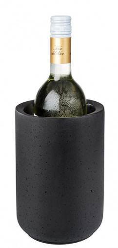 Chladič ELEMENT BLACK víno vonkajší Ø12cm, výška:19cm, vnútro Ø10cm betón, farba čierna
