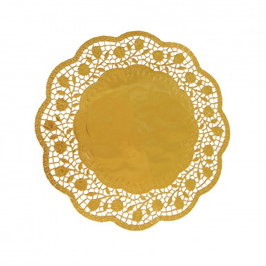 Dekoračné krajky okrúhle, zlaté Ø 30 cm [4 ks]
