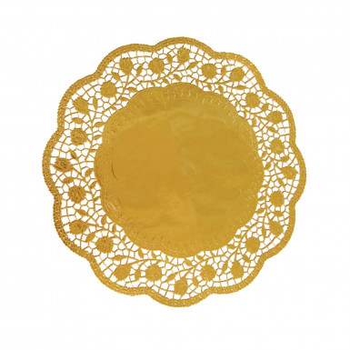 Dekoračné krajky okrúhle, zlaté Ø 32 cm [4 ks]