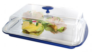 Podnos THERMO TABLETT SET set 5 dielny 43 x 29 cm, výška: 14 cm základňa PS, farba modrá