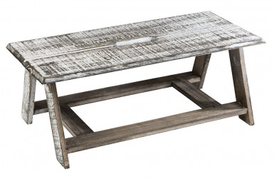 Stôl bufetový MINI VINTAGE 40x21,5cm, výška:15cm drevo jedľa, farba biela, Vintage-look