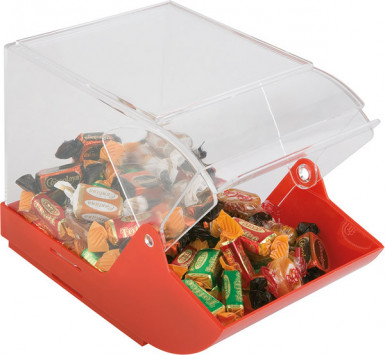 Box univerzálny UNIVERSALBox 23 x 14,5 cm, výška: 15 cm spodná časť polypropylén, vrchná akryl, farba červená