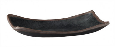 Podnos MARONE 26,5x16,5 cm, výška: 4 cm melamín farba čierna okraj farba hnedá