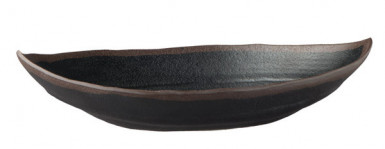 Miska list MARONE 25,5x14 cm, výška: 5,5 cm melamín farba čierna okraj farba hnedá