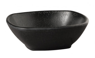Miska ZEN 12x12 cm výška: 4 cm, 0,2 l melamín farba čierna, optika kameň