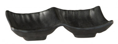 Miska ZEN 14x9cm, výška:2,5cm, 2x0,05lt melamín, farba čierna, optika kameň