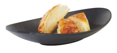Miska ZEN 25x13,5 cm, výška: 4 cm, 0,25 l melamín farba čierna, optika kameň