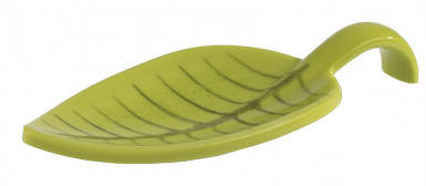 Lyžica párty LEAF 10x4,5cm, výška:1,5cm melamín, farba zelená