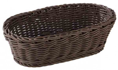 Košík Baguette ovál PROFI LINE 28 x 16 cm, výška: 8 cm polypropylén, farba hnedá