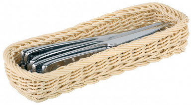Košík ECONOMIC príbory 27 x 10 cm, výška: 4,5 cm polypropylén, farba svetlo béžová