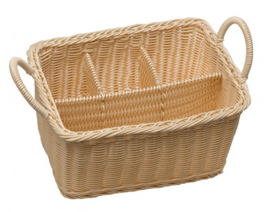 Košík ECONOMIC príbory 3 malé, jedno veľké oddelenie 26 x 18 cm, výška: 15 cm polypropylén, farba svetlo béžová