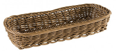 Košík ECONOMIC príbory 27 x 10 cm, výška: 4,5 cm polypropylén, farba hnedá