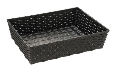 Kôš WICKER LOOK 39,5 x 29,5 cm, výška: 10 cm polypropylén, farba čierna