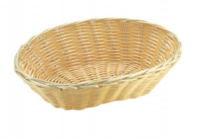 Košík BASIC pečivo/ovocie ovál 23 x 15 cm, výška: 6 cm polypropylén, farba svetlo béžová