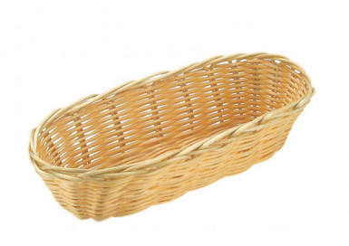 Košík BASIC pečivo/ovocie ovál 21 x 10 cm, výška: 6 cm polypropylén, farba svetlo béžová