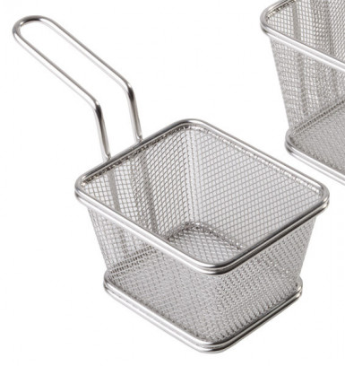 Košík fritovací/servírovanie SNACKHOLDER 10x8,5cm, výška:6,5cm, rúčka: 9cm nerez