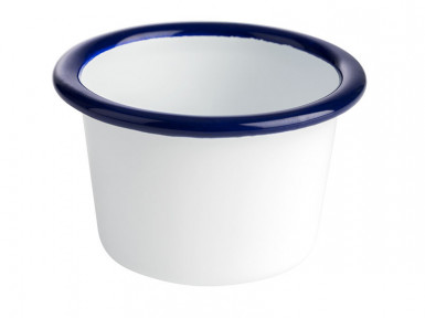 Miska ENAMELWARE Ø 7 cm, výška: 4,5 cm, 0,08 l smaltovaný oceľový plech bielo modrý