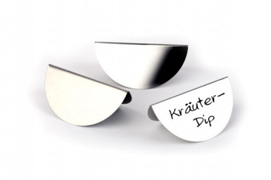 Štítok bufetový set 3 dielny popisovateľný 13x7cm nerez