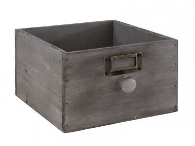 Stojan/nádoba VINTAGE 18,5x18,5cm, výška:11cm drevo jedľa, farba šedá