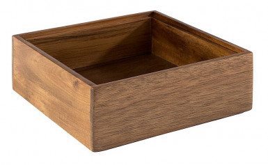 Prepravka WOODY 15 x 15 cm, výška: 5,5 cm, vnútro: 13 x 13 cm drevo agát