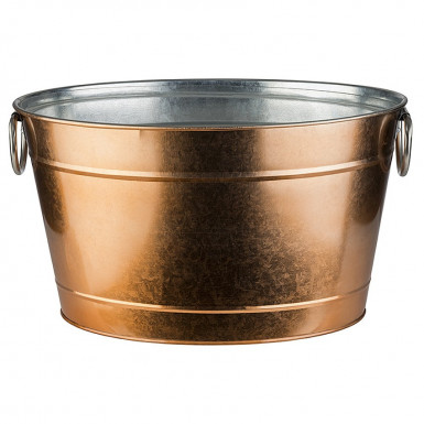 Nádoba nápoje TIN 40 x 28 cm, výška: 22 cm, 11 l kov, pozinkovaný, PVC, medená optika