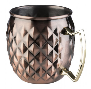 Hrnček MOSCOW MULE Ø9,5cm, výška:10cm, 0,5lt nerez, antik-medený-look