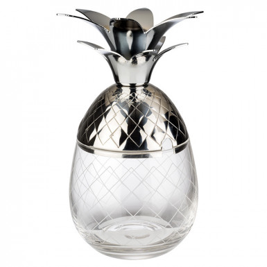 Hrnček PINEAPPLE Ø 8,5 cm, výška: 17,5 cm, 0,35 l sklo, nerez