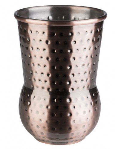 Hrnček JULEP MUG Ø8cm, výška:11,5cm, 0,4lt nerez, antik-medený-look, kladivový povrch