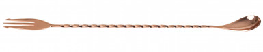 Lyžica/ vidlička barová špirála dĺžka:30 cm nerez, medený-look