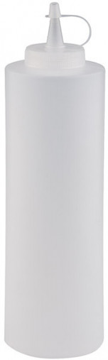 Fľaša-dávkovač-biberon Ø 6,5 cm, výška: 25 cm, 0,65 l polyetylén, farba biela/číra