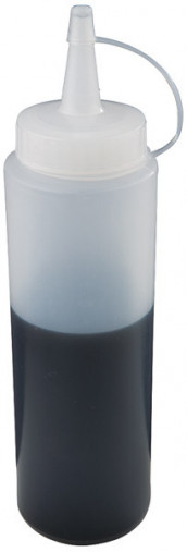 Fľaša-dávkovač-biberon Ø 5,5 cm, výška: 19 cm, 0,35 l polyetylén, priesvitný