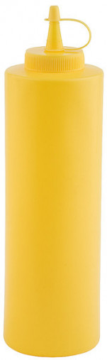 Fľaša-dávkovač-biberon Ø 6,5 cm, výška: 25 cm, 0,65 l polyetylén, farba žltá