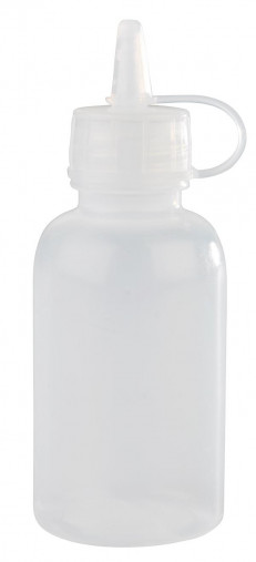 Fľaša na stláčanie dávkovacia MINI, 4ks Ø3,5cm, výška:9,5cm,0,05lt polyetylén, transparentný