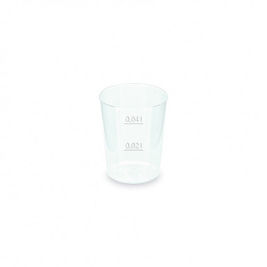 Pohárik vratný (PP) opakovane použiteľný Ø43mm 2cl/4cl [50 ks]