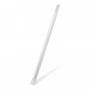 Slamka papierová biela `JUMBO` Ø8mm x 25cm jednotlivo balená [100 ks]