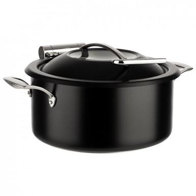 Chafing Dish, 4-dielny set Ø 30,5cm, výška:17,5cm, 4lt, nerez/sklo farba čierna